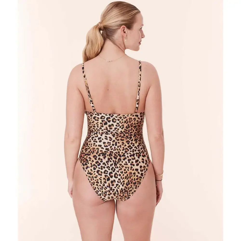 Andie The Amalfi One Piece - Eco Nylon - Leopard - Long Torso Size SLEOPARD / S - Picture 2 of 3